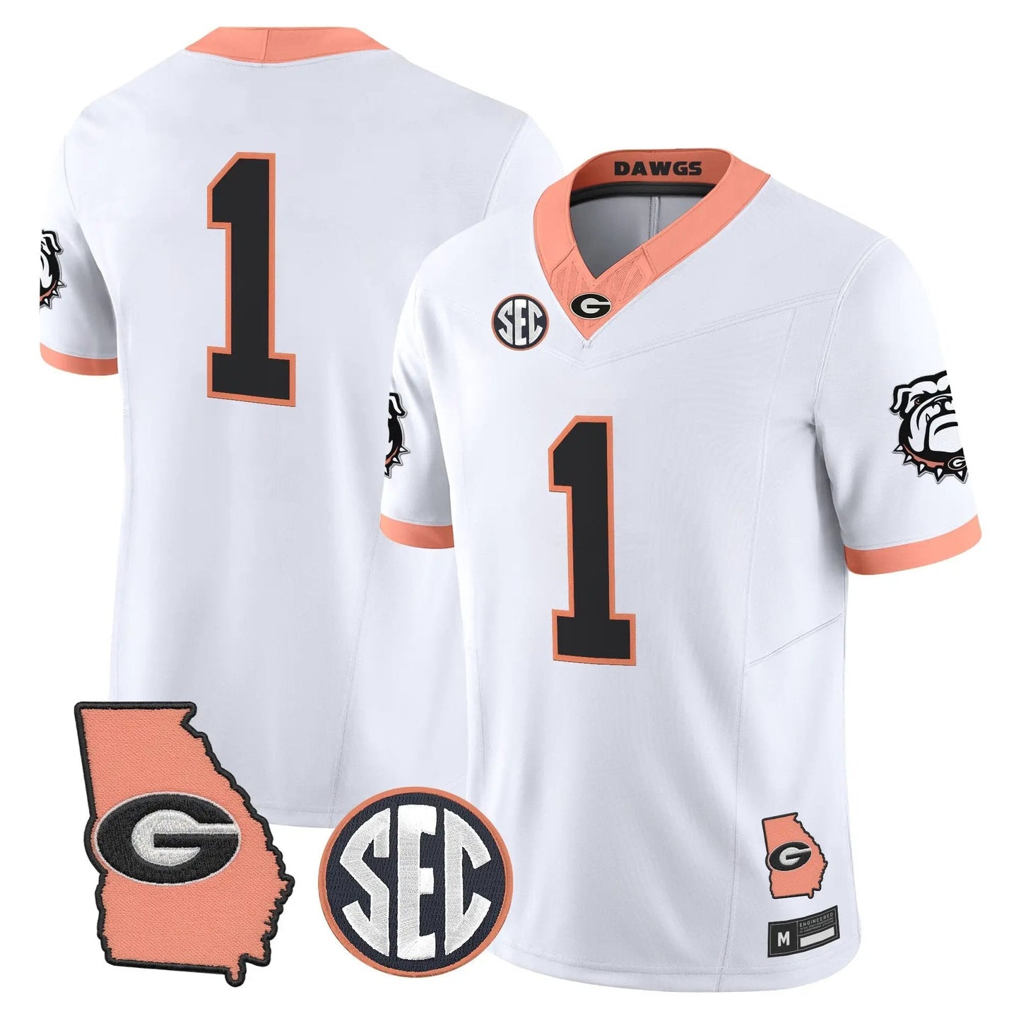 Men Georgia Bulldogs The Big Peach Vapor Limited Jersey - Stitched