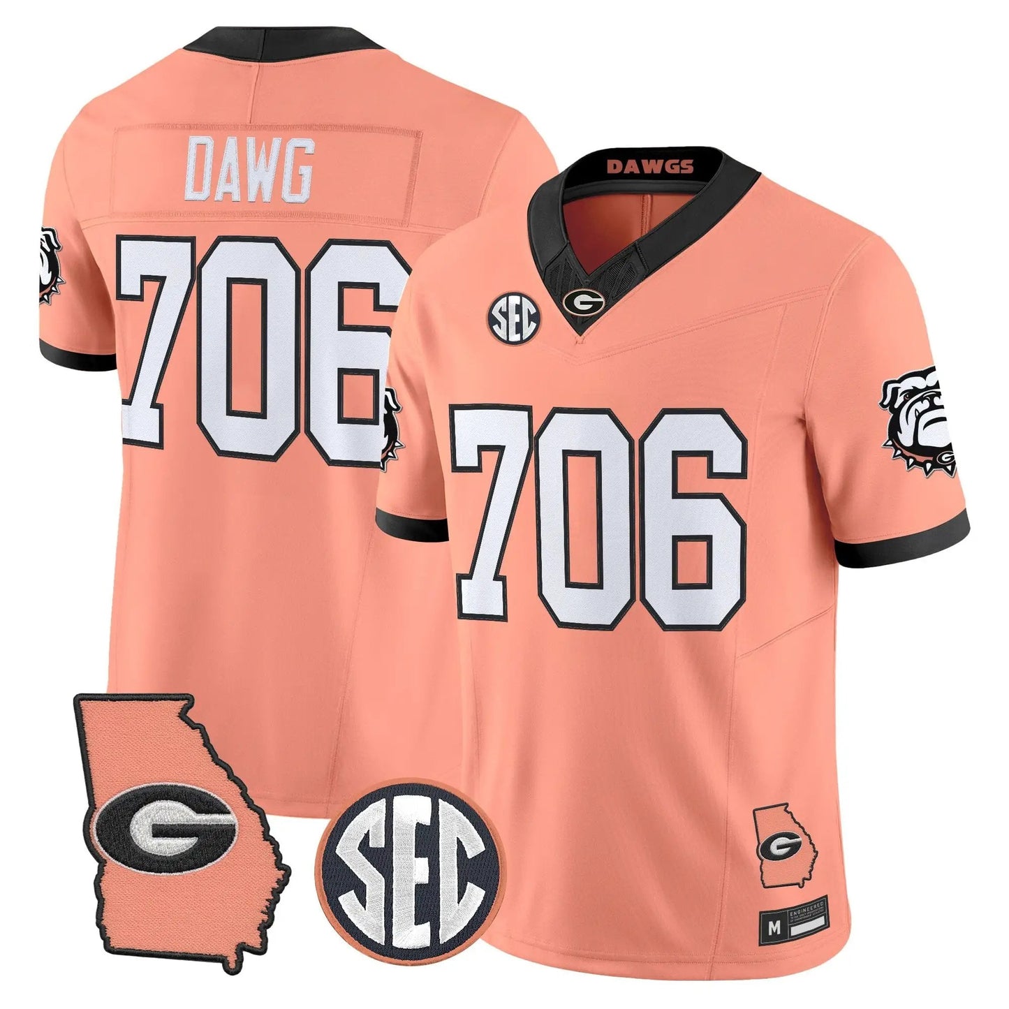 Men Georgia Bulldogs The Big Peach Vapor Limited Jersey - Stitched