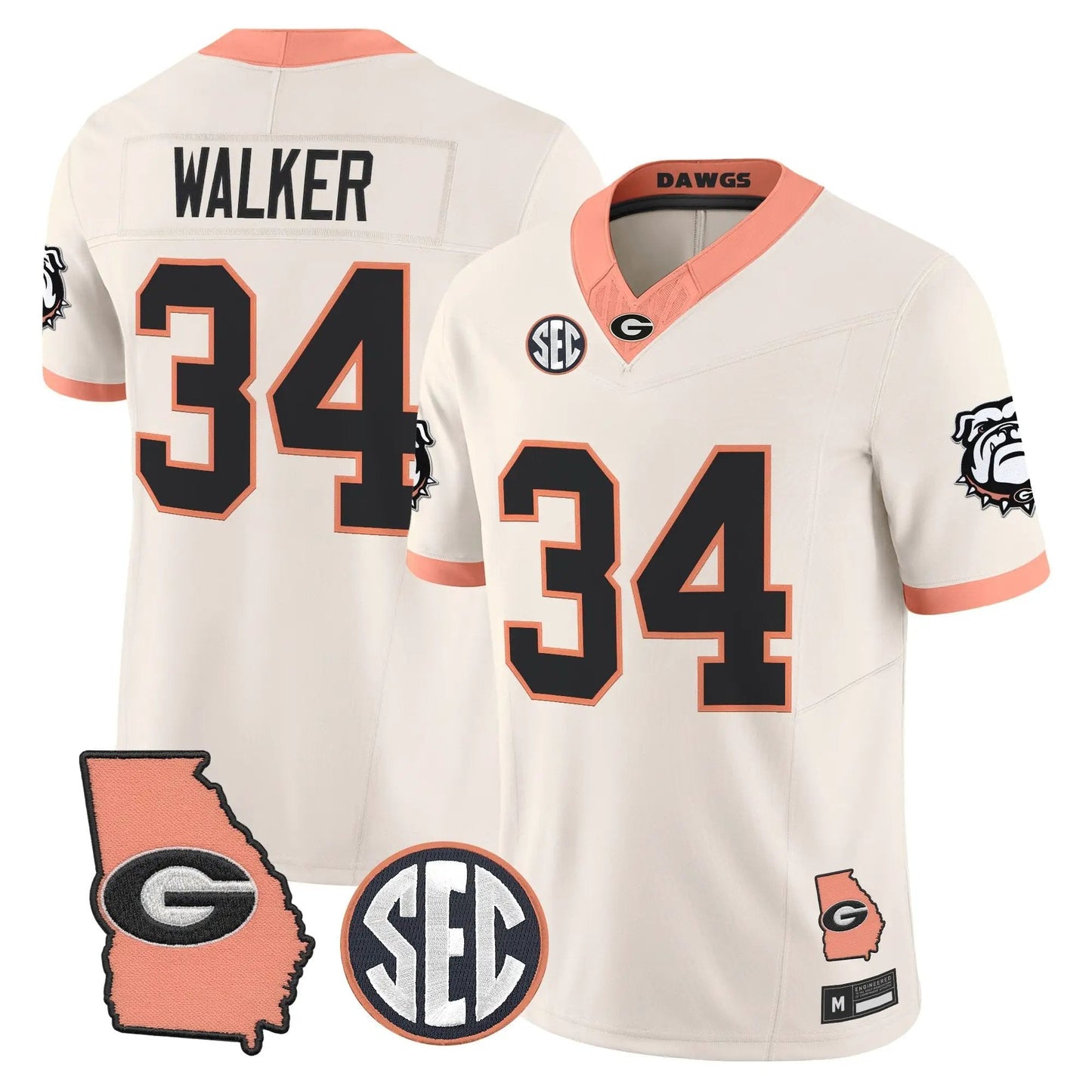 Men Georgia Bulldogs The Big Peach Vapor Limited Jersey - Stitched