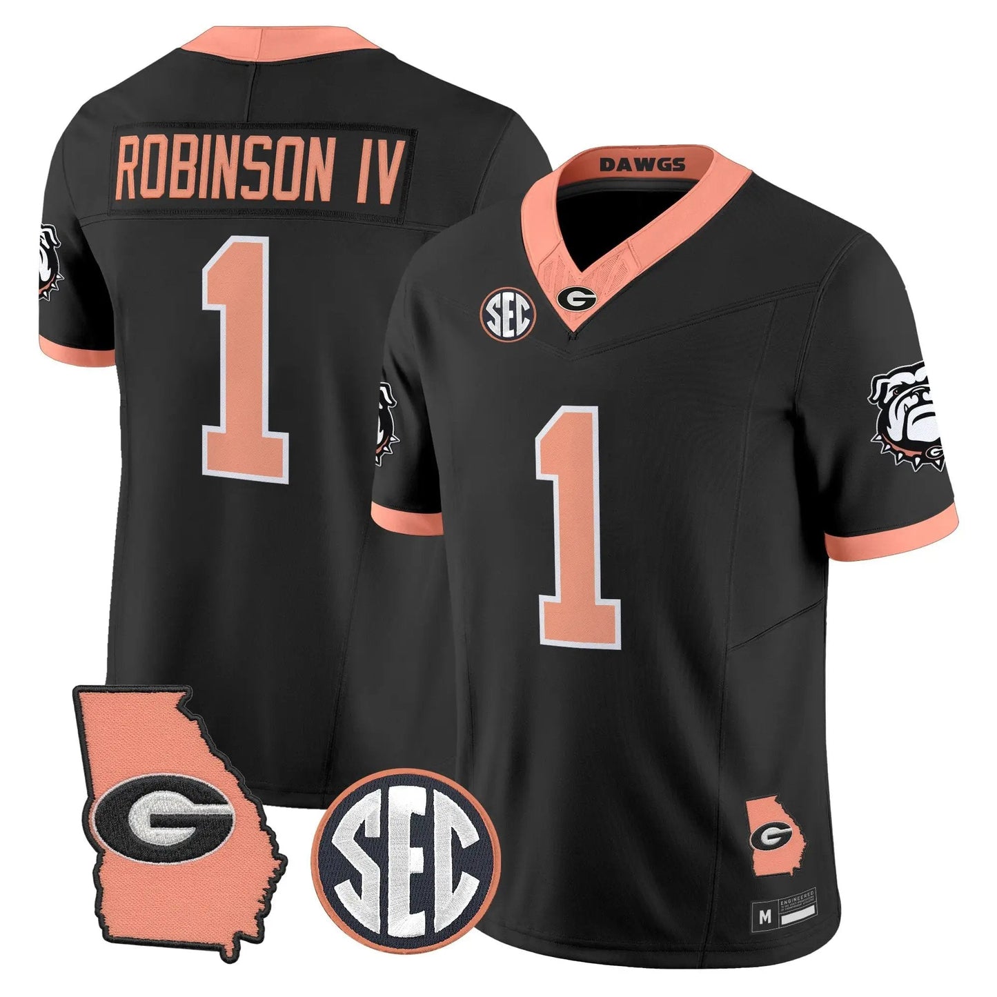 Men Georgia Bulldogs The Big Peach Vapor Limited Jersey - Stitched