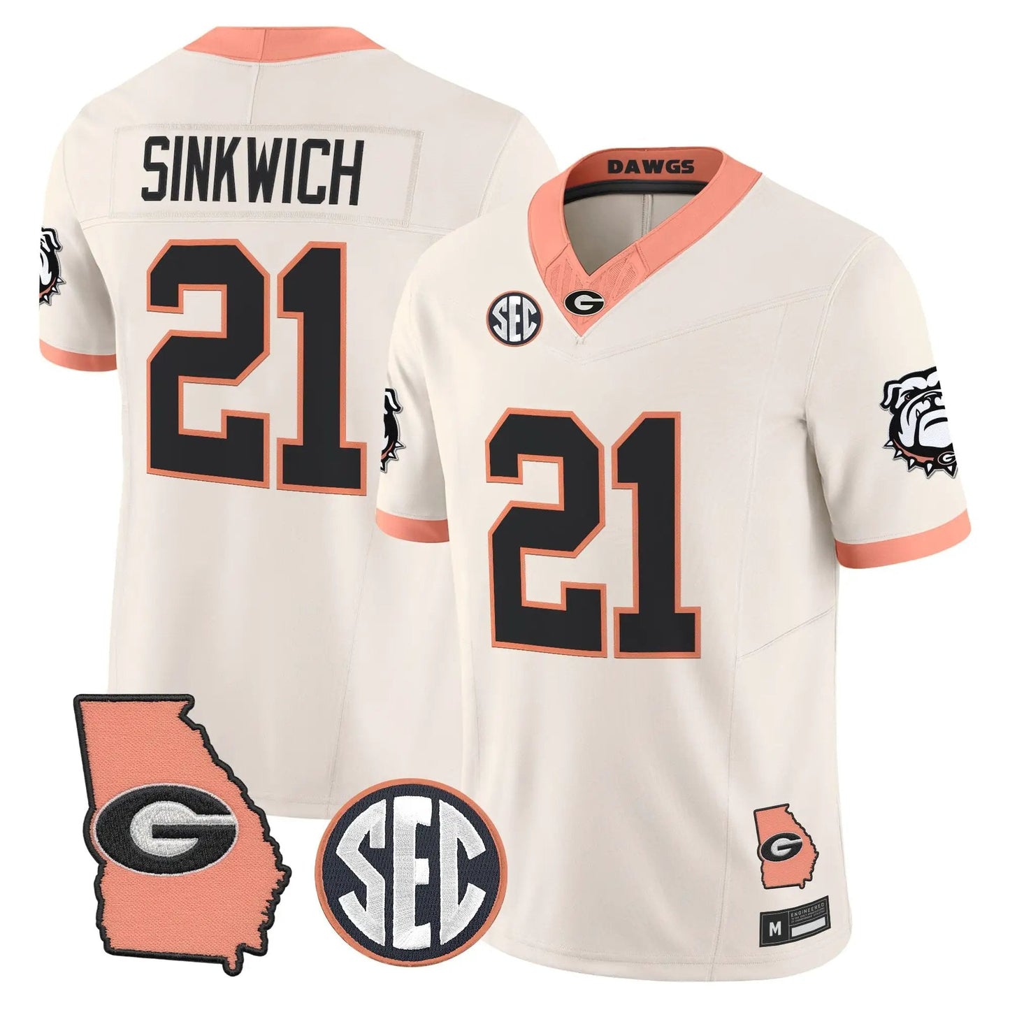 Men Georgia Bulldogs The Big Peach Vapor Limited Jersey - Stitched