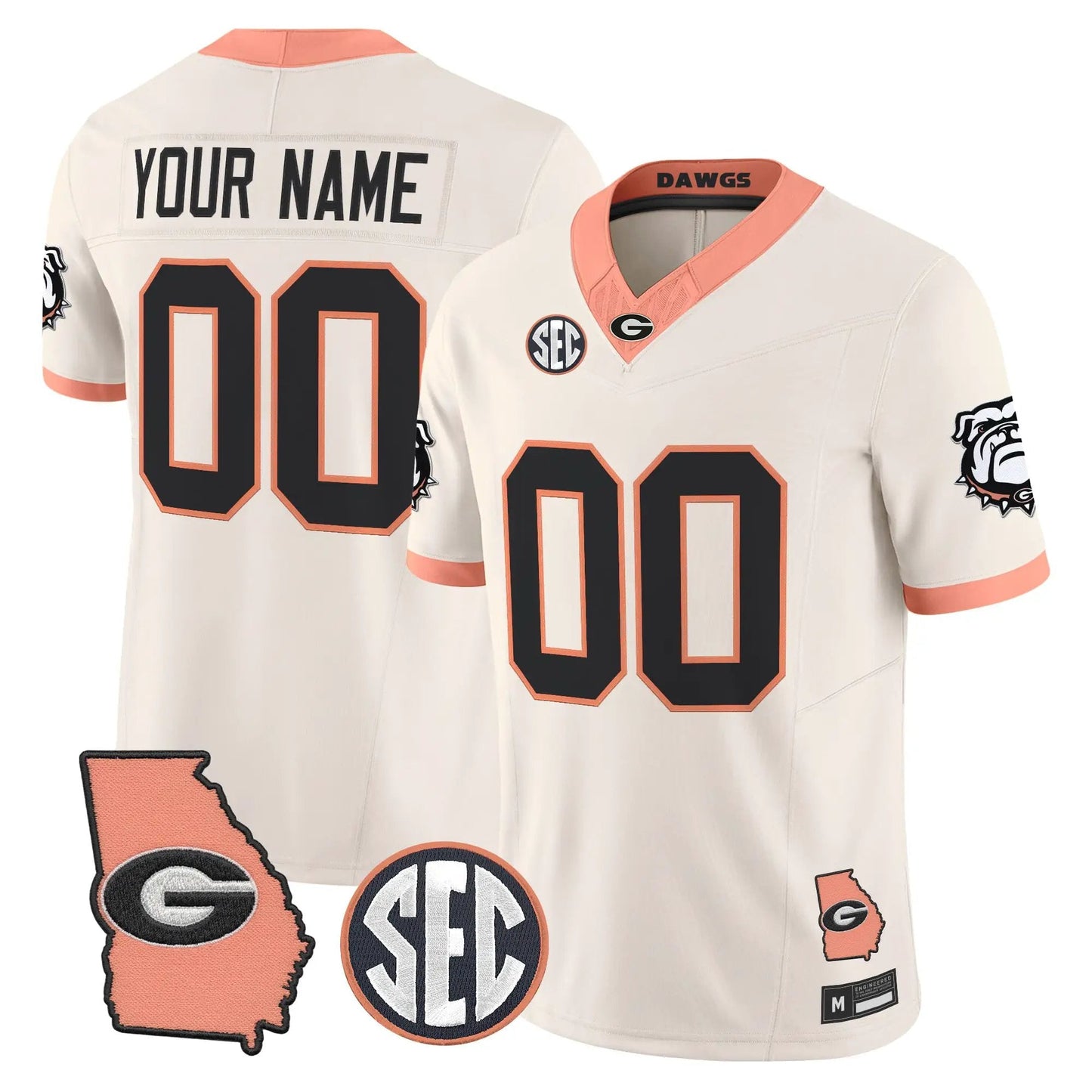 Georgia Bulldogs The Big Peach Vapor Limited Custom Jersey - Stitched