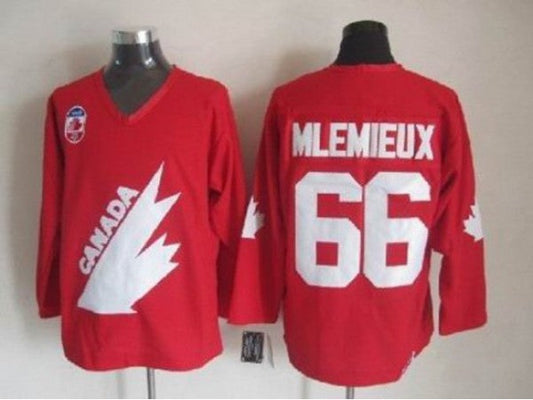 1991 Canada Cup Team Canada #66 Mario Lemieux CCM Vintage Jersey - Red