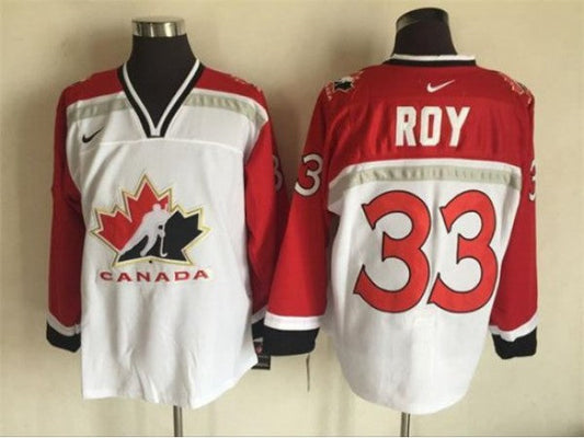 1998 Winter Olympics Team Canada #33 Patrick Roy White CCM Vintage Jersey