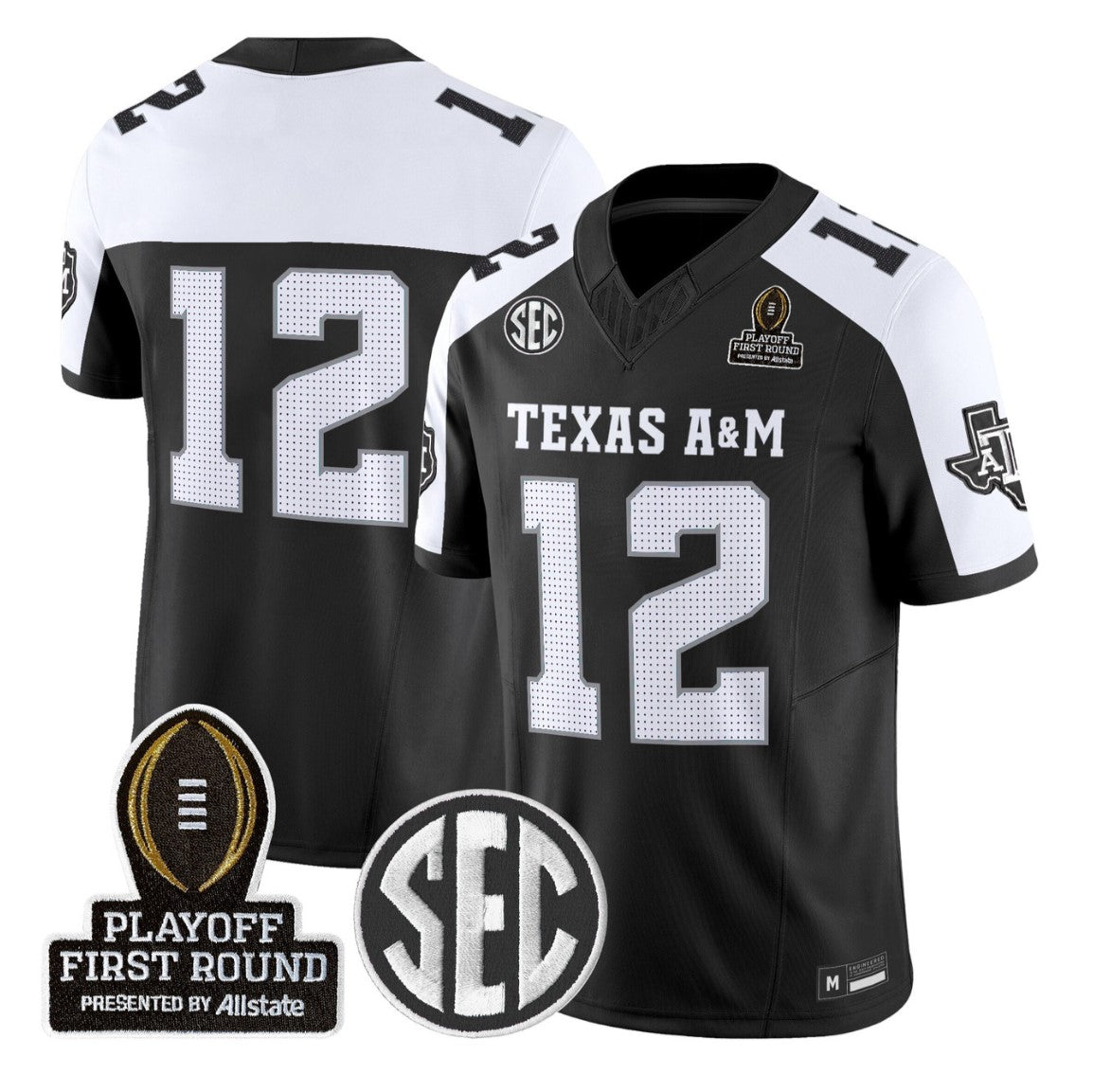 12th Man Jersey #12 Texas A&M Aggies 2025 Playoff First Round Stitched