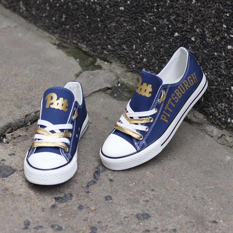 Pittsburgh Panthers Limited Print NCAA College Students Low Top Canvas Shoes Sport Sneakers