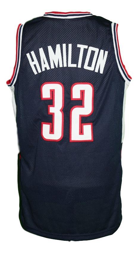Daniel Hamilton Jersey #32 College Basketball Sewn Navy Blue