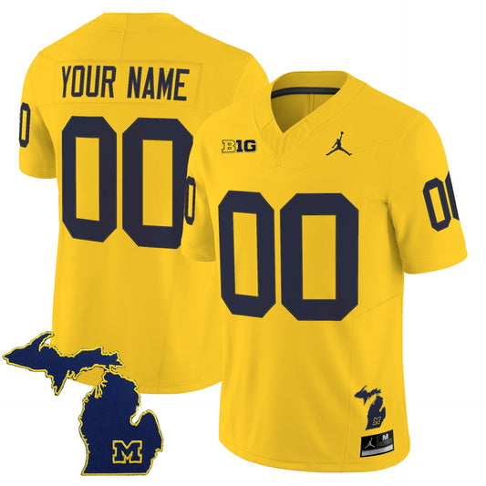 Custom Michigan Wolverines Jersey 2025 Vapor Limited V2 Stitched Maize