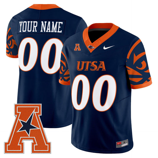 Custom UTSA Roadrunners Jersey 2025 Vapor Limited V2 Stitched Navy