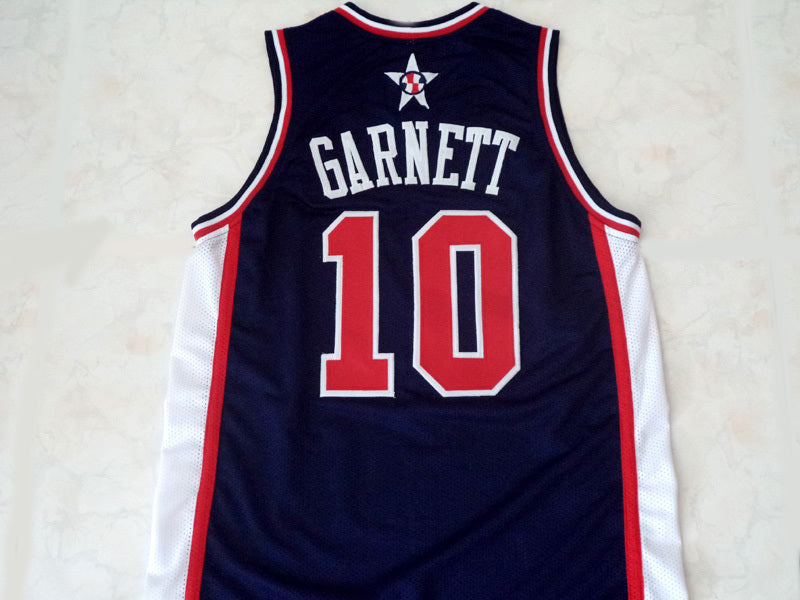 Kevin Garnett Jersey #10 Team USA New Basketball Navy Blue