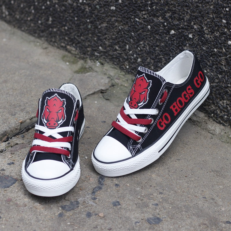 Arkansas Razorbacks Limited Print NCAA College Students Low Top Canvas Shoes Sport Sneakers 1