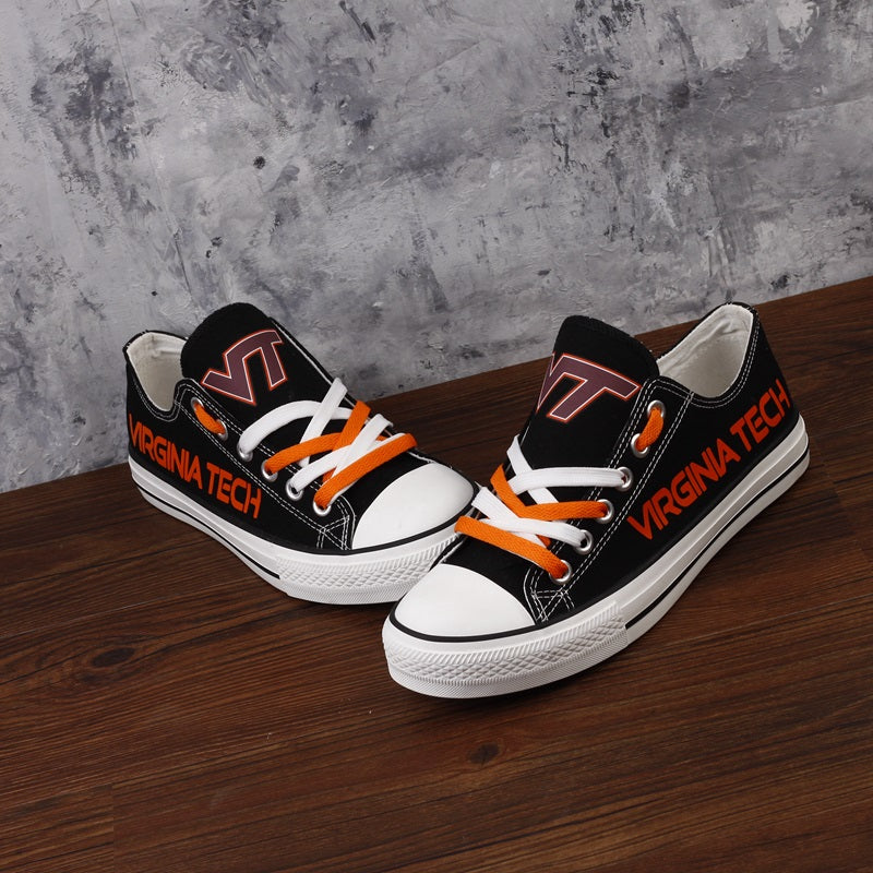 Virginia Tech Hokies Limited Print NCAA College Students Low Top Canvas Shoes Sport Sneakers 2