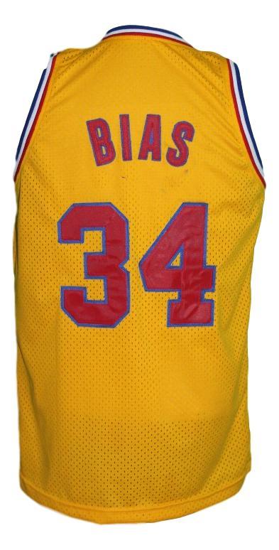 Len Bias Jersey #34 Custom Maryland College Basketball Yellow
