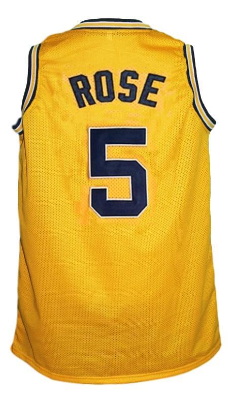 Jalen Rose Jersey #5 Custom Michigan College Basketball New Sewn Yellow