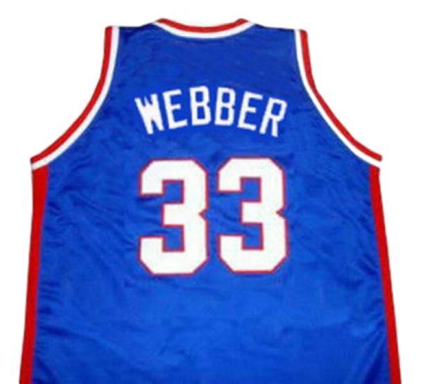 Chris Webber Jersey #33 McDonald's All American Basketball Sewn Blue