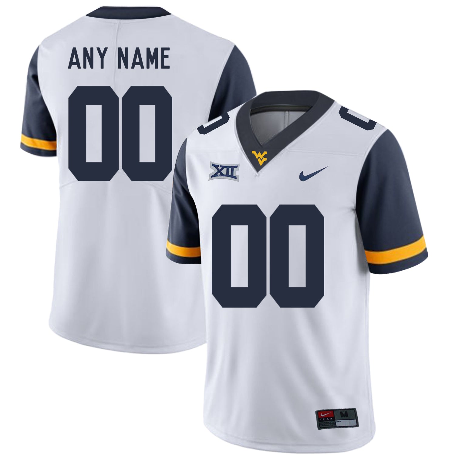West Virginia Mountaineers WVU Custom Name Number Football Jersey White
