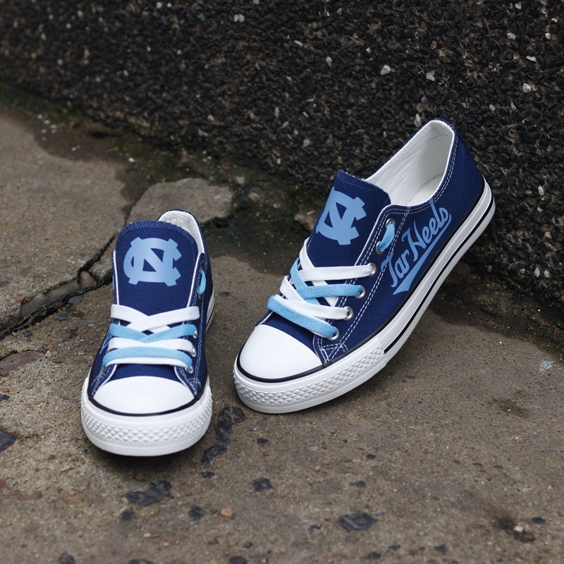 North Carolina Tar Heels Limited Print NCAA College Students Low Top Canvas Shoes Sport Sneakers