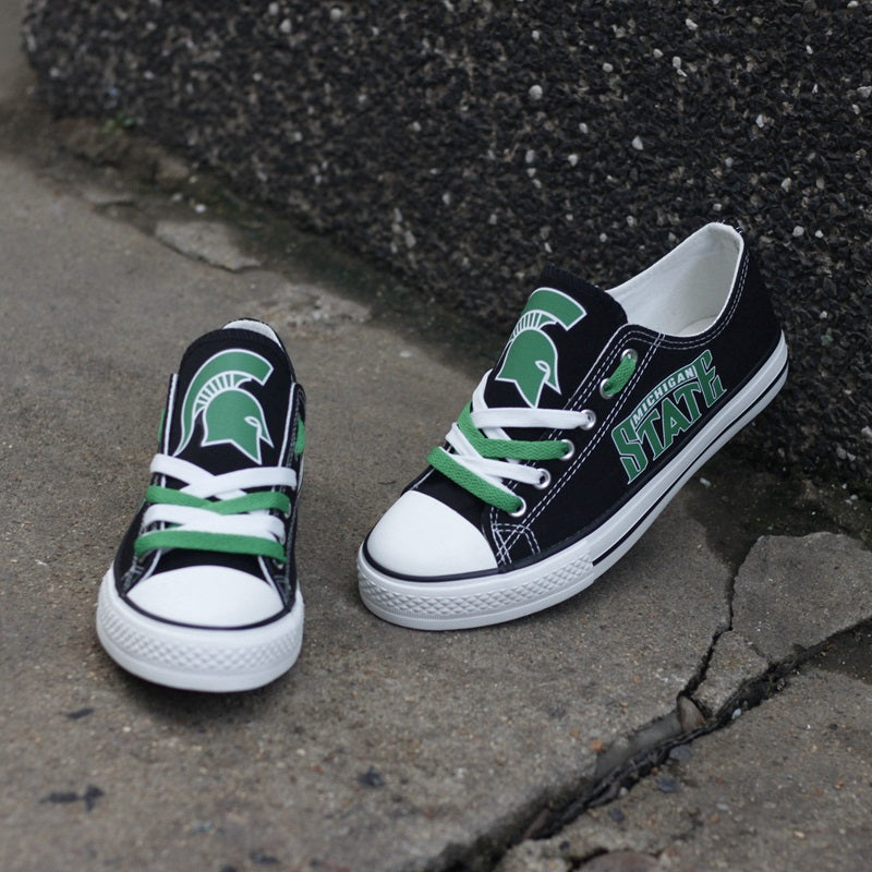 Michigan State Spartans Limited Print NCAA College Students Low Top Canvas Shoes Sport Sneakers