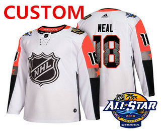 Custom Vegas Golden Knights White 2018 NHL All-Star Stitched Ice Hockey Jersey