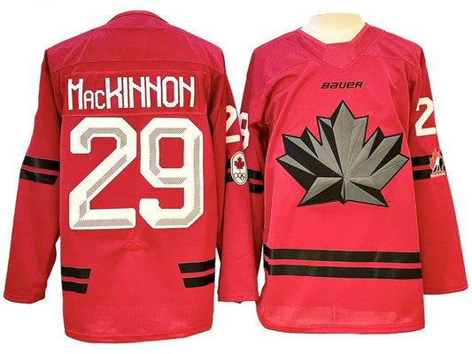 2026 Winter Olympics Team Canada #29 Nathan MacKinnon Hockey Jersey Red