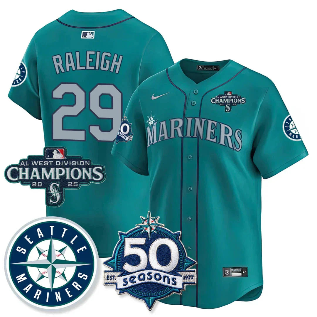 Seattle Mariners Vapor Premier Limited Jersey - 50th Anniversary & AL West Division Champions - All Stitched