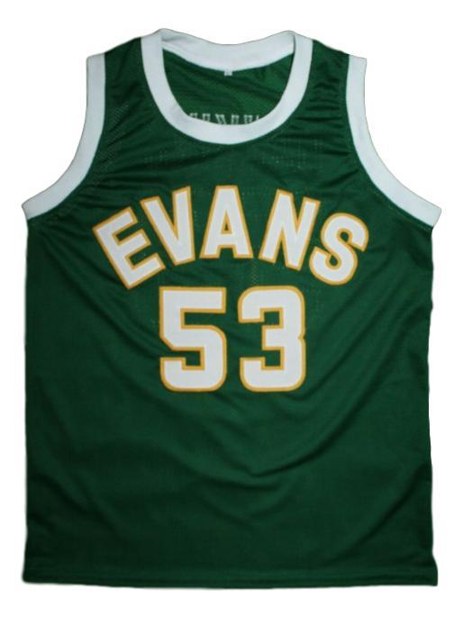Darryl Dawkins Jersey #53 Evans High School Basketball Sewn Green