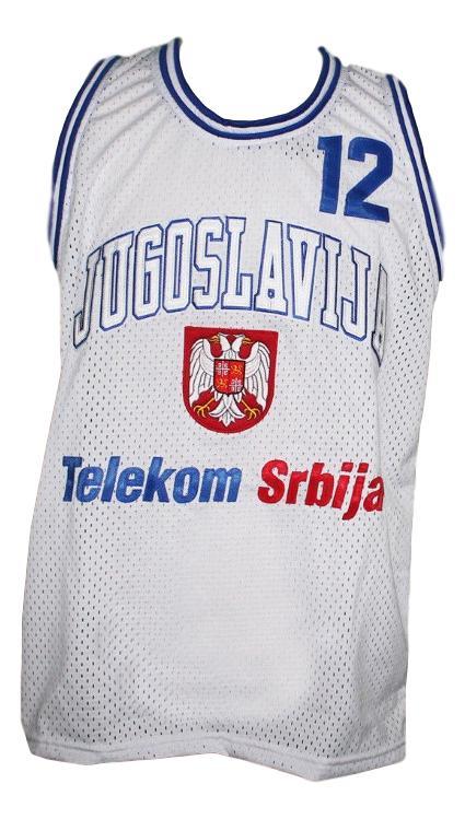 Vlade Divac Jersey #12 Jugoslavija Yugoslavia Basketball New Sewn White