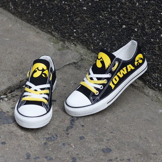 Iowa Hawkeyes Limited Print NCAA College Students Low Top Canvas Shoes Sport Sneakers