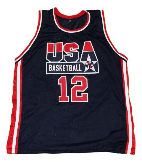 Dominique Wilkins Jersey #12 Team USA Basketball Navy Blue