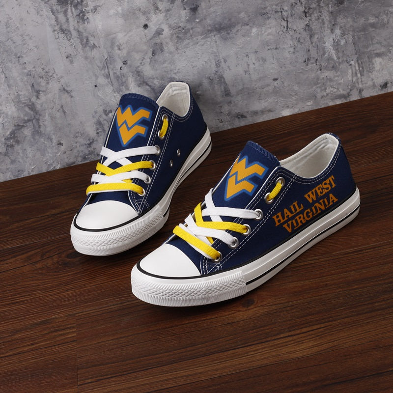 West Virginia Mountaineers Limited Print NCAA College Students Low Top Canvas Shoes Sport Sneakers 2