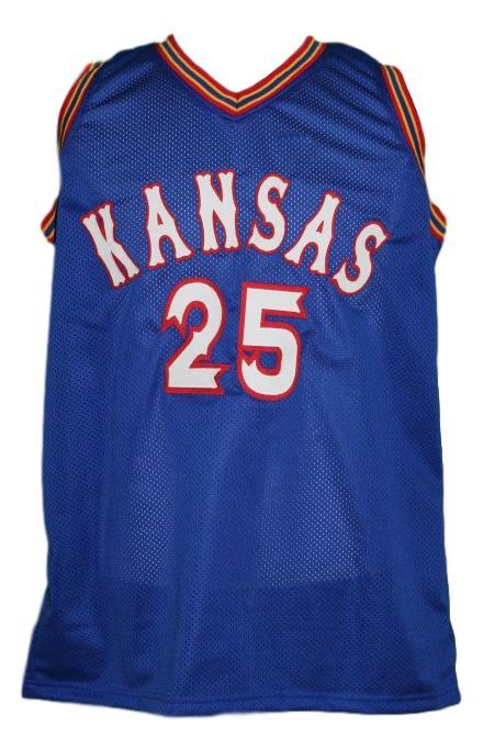 Danny Manning Jersey #25 Kansas College Basketball New Sewn Blue