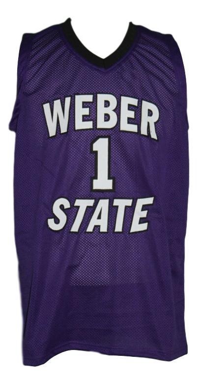 Damian Lillard Jersey #1 Custom College Basketball New Sewn Purple