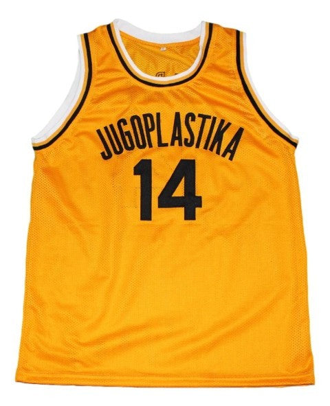 Dino Radja Jersey #14 Jugoplastika Yugoslavia Basketball Yellow
