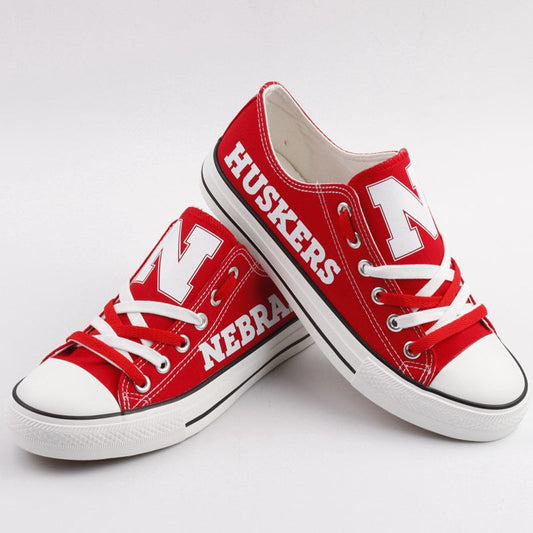 Customize Nebraska Cornhuskers Print Canvas Shoes French Design Low Top Sport Sneakers
