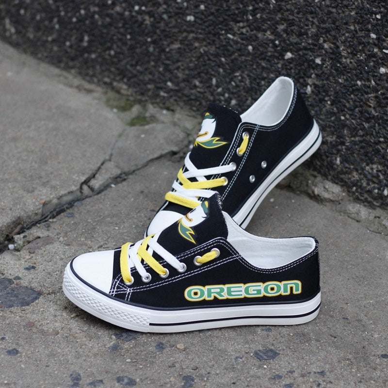 Oregon Ducks Limited Print NCAA College Students Low Top Canvas Shoes Sport Sneakers