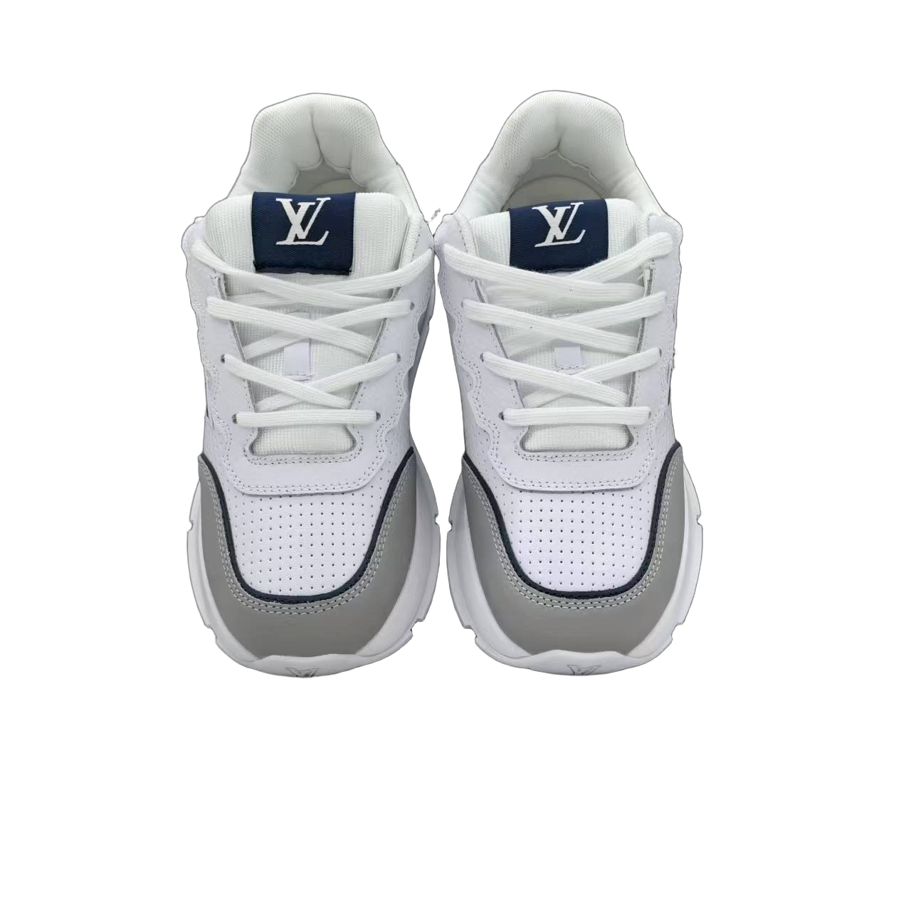 Luxury Lou Paris Classic Trainers Navy Blue White Shoes Sneakers