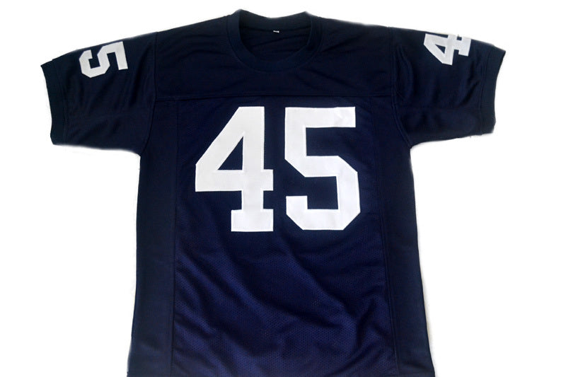 Ruettiger #45 Rudy Movie Never Quit Football Jersey Navy Blue