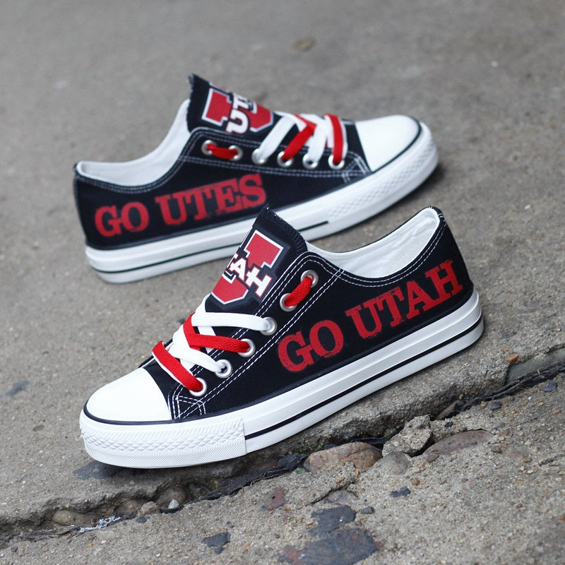 Utah Utes Limited Print NCAA College Students Low Top Canvas Shoes Sport Sneakers 2