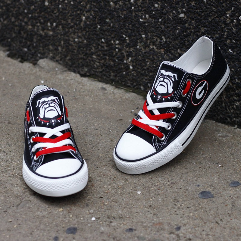 Georgia Bulldogs Limited Print NCAA College Students Low Top Canvas Shoes Sport Sneakers