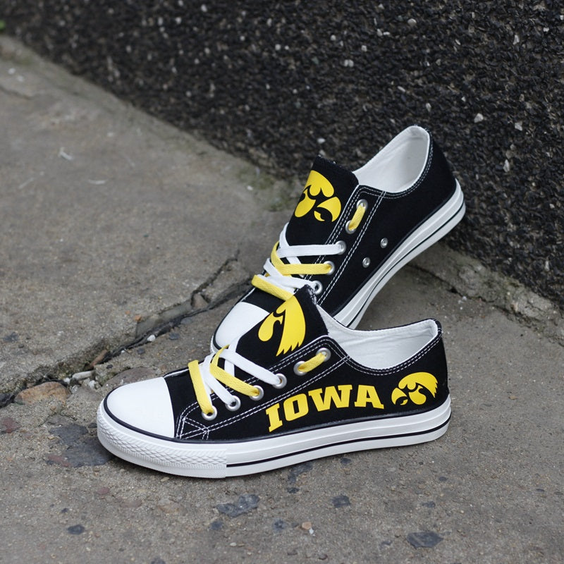 Iowa Hawkeyes Limited Print NCAA College Students Low Top Canvas Shoes Sport Sneakers