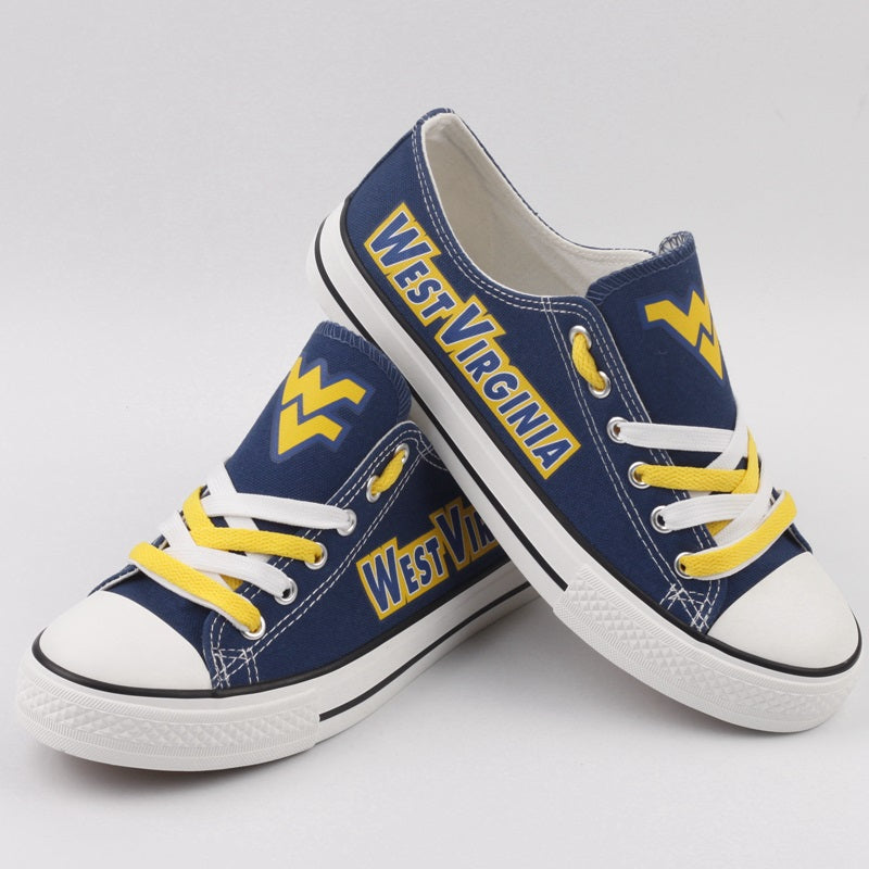 West Virginia Mountaineers Limited Print NCAA College Students Low Top Canvas Shoes Sport Sneakers