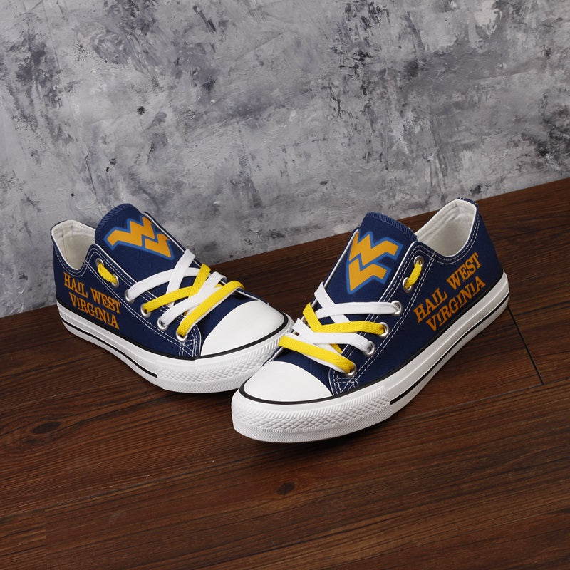 West Virginia Mountaineers Limited Print NCAA College Students Low Top Canvas Shoes Sport Sneakers 2