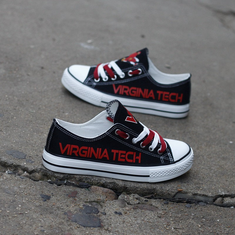Virginia Tech Hokies Limited Print NCAA College Students Low Top Canvas Shoes Sport Sneakers 1