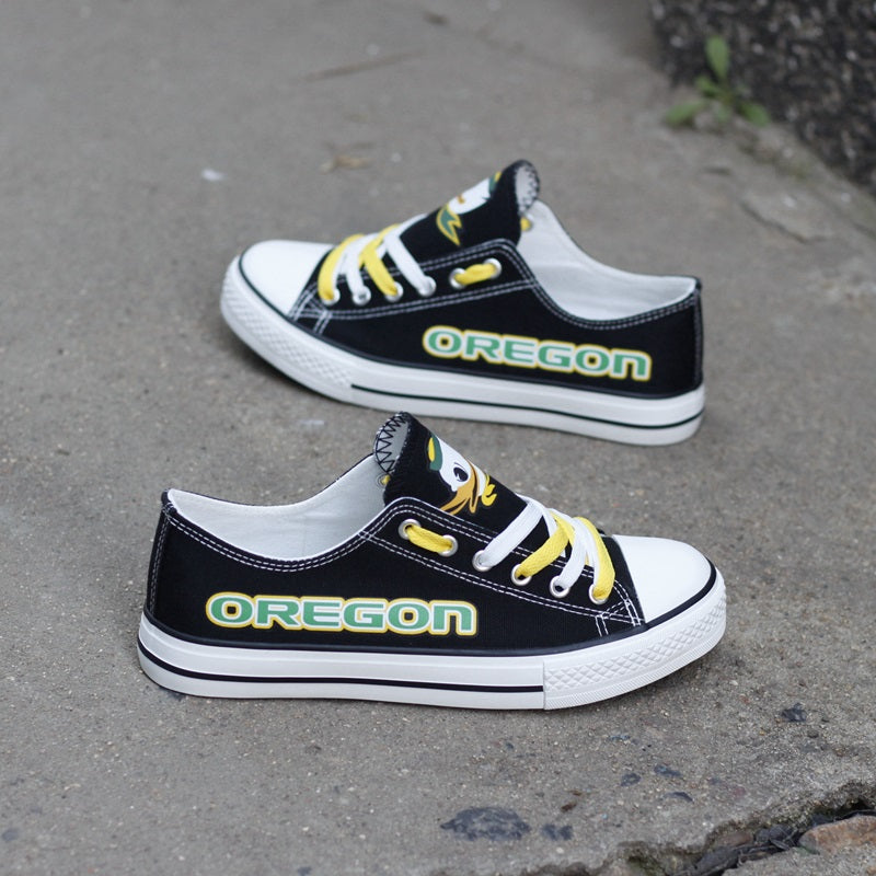 Oregon Ducks Limited Print NCAA College Students Low Top Canvas Shoes Sport Sneakers