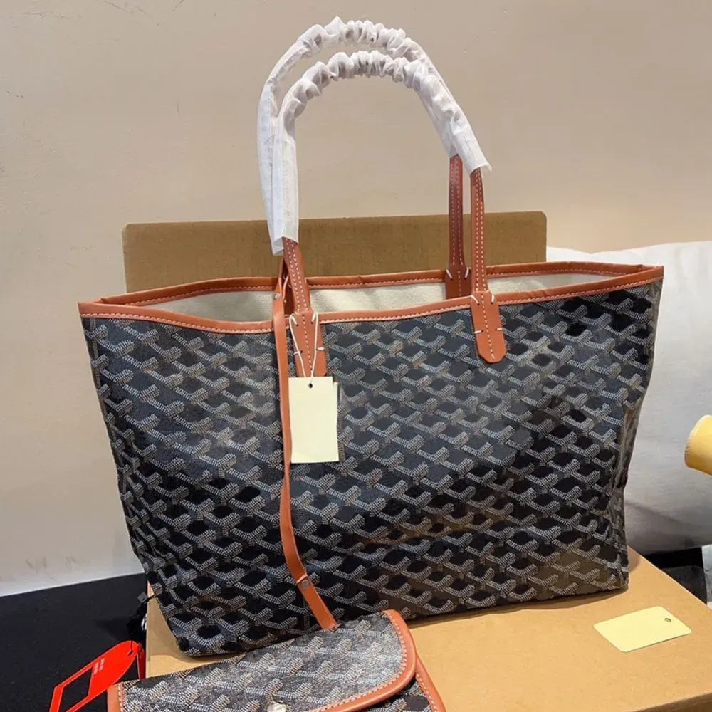 Luxury Designer Tote Bag Women’s High-End Black and Green Letter Handbag