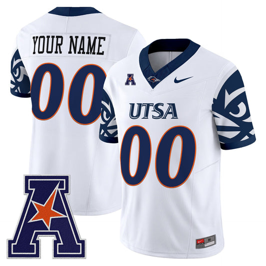 Custom UTSA Roadrunners Jersey 2025 Vapor Limited V2 Stitched White