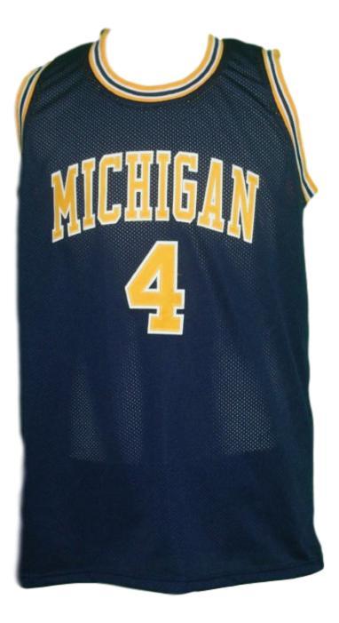 Chris Webber Jersey #4 Michigan College Basketball Sewn Navy Blue