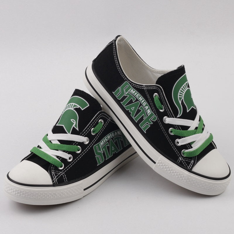 Michigan State Spartans Limited Print NCAA College Students Low Top Canvas Shoes Sport Sneakers