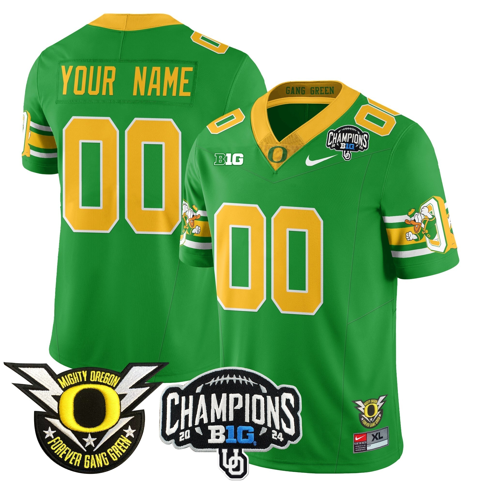 Men Custom Oregon Ducks 2024 Vapor Limited Jersey - All Stitched
