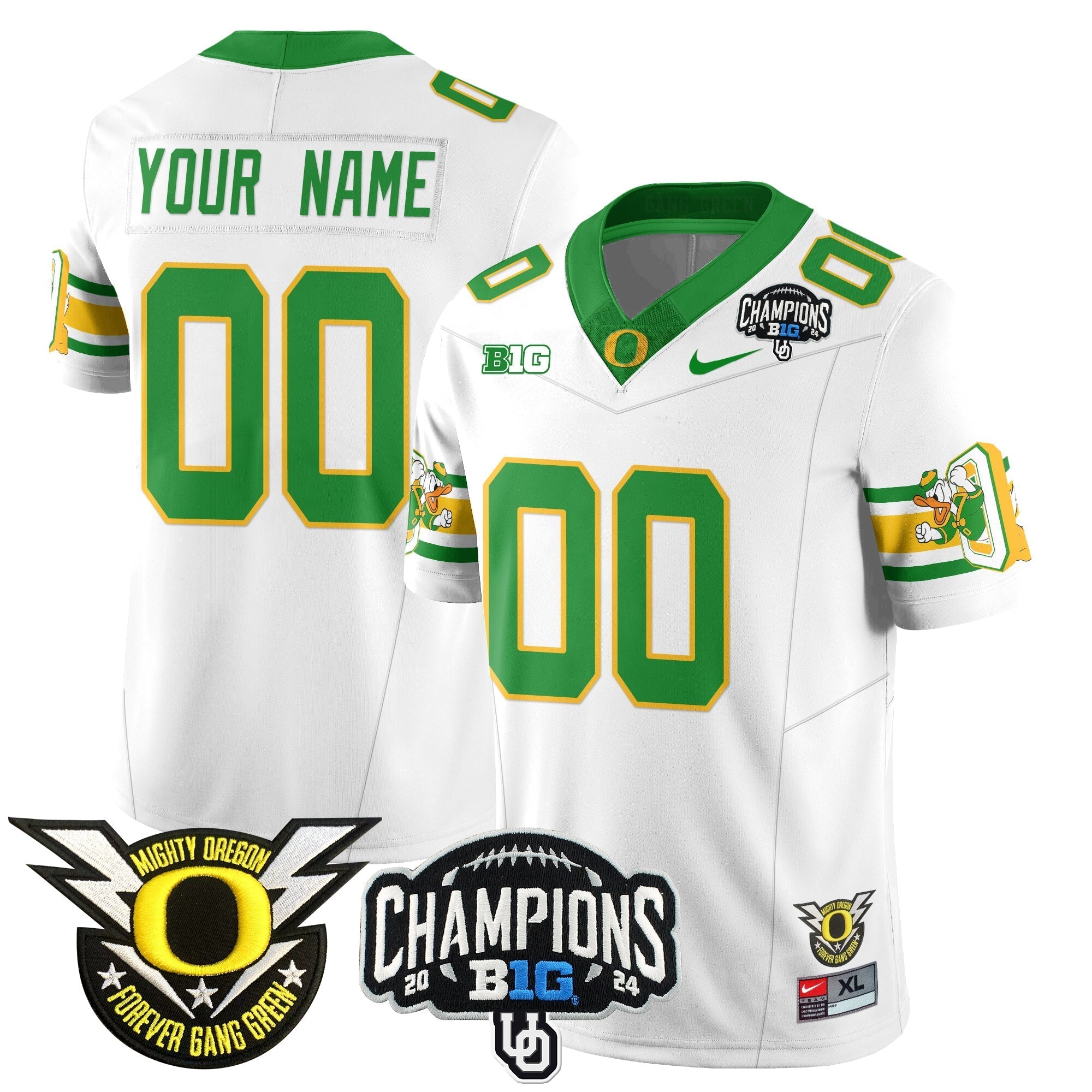 Men Custom Oregon Ducks 2024 Vapor Limited Jersey - All Stitched